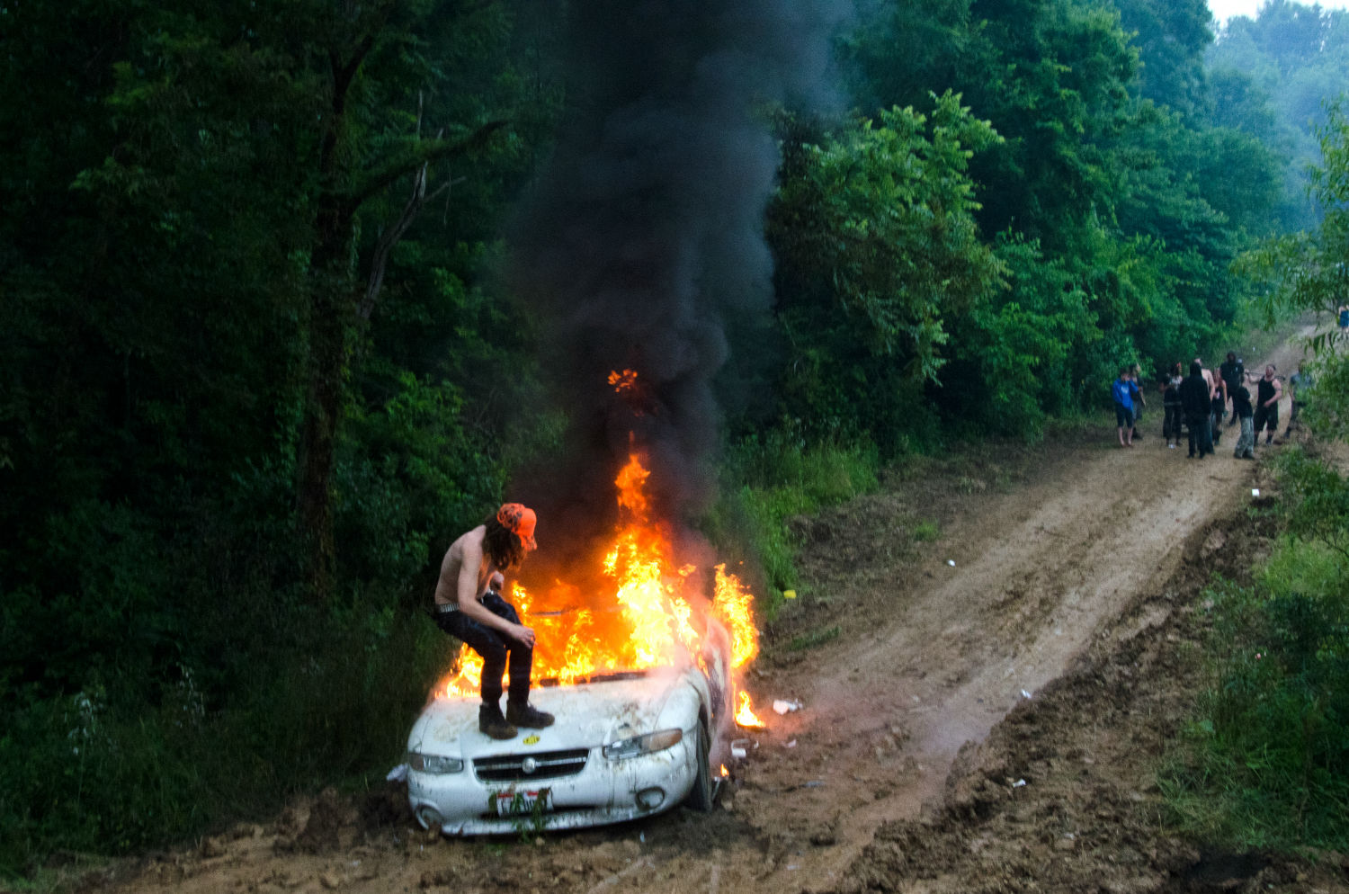 "At dawn, I met up with kids that have been up all night partying, when the dawn light combines with a zombie-like state of being induced by all night drug use."